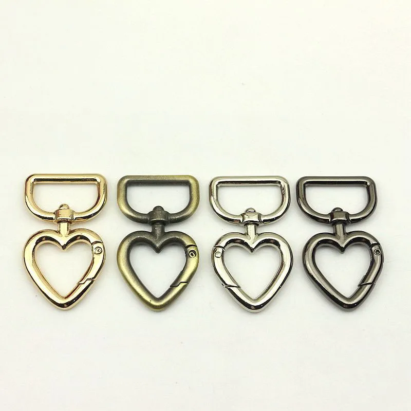 

30pcs 20mm Heart Metal Buckles for Bag Handbag Strap Clasp Keyring Dog Chain Swivel Trigger Clips Snap Hook DIY Leather Craft