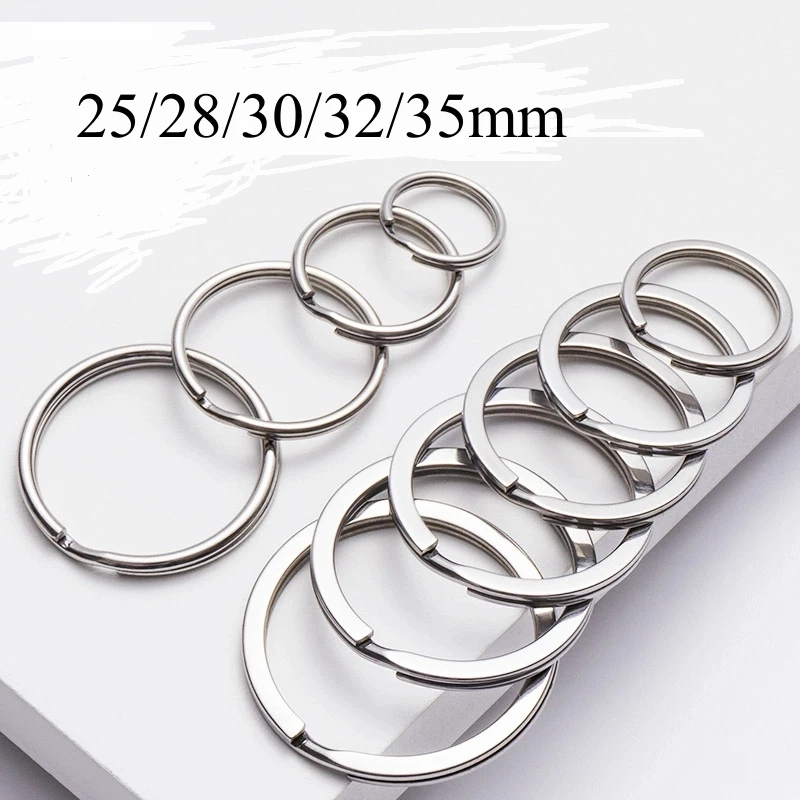 Stainless Steel 25/28/30/32/35mm Keyring Split Ring Key Ring Key Chain Keychain DIY Jewelry Making Sleutelhanger Women Kids Gift