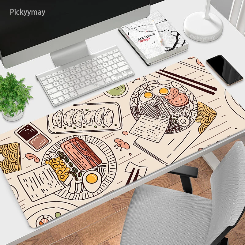 Mousepad extra grande para Home Deskpad, fofo, estético, comida, tapete de mesa para PC, antiderrapante, laptop, tapete de mesa, mouse pad grande, 900x400mm