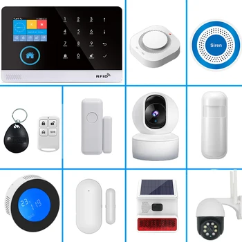 نظام إنذار PGST Home PIR، كاشف الباب، إنذار بالطاقة الشمسية الخارجية، مستشعر الأبواب والنوافذ/الحركة، 433 ميجا هرتز، GSM، لاسلكي، مضاد للسرقة