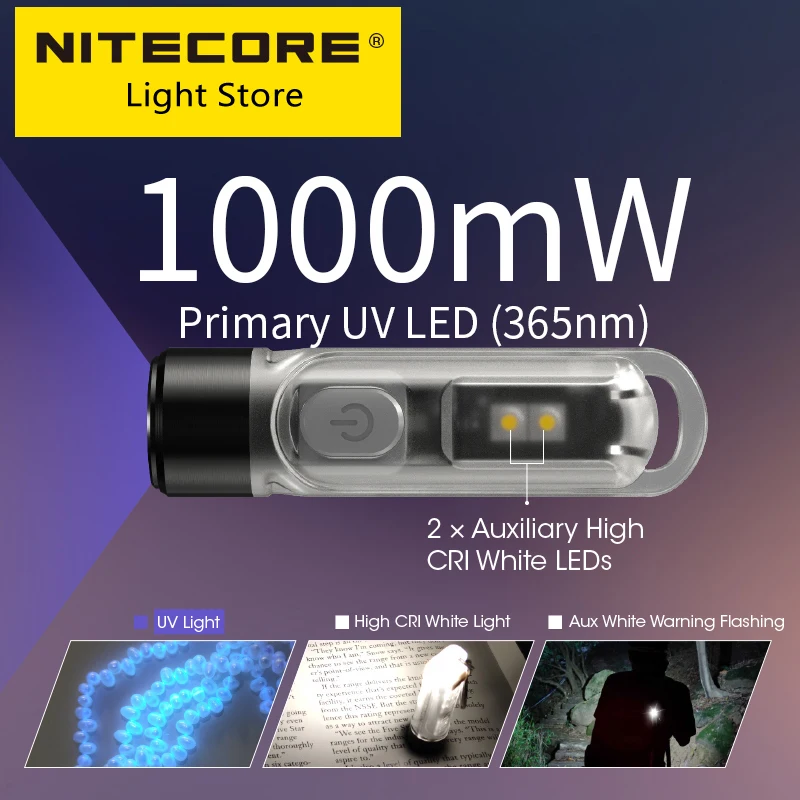 nitecore tikiuv mini keychain light lanterna recarregavel usb bateria embutida piscando de aviso branco edc 1000mw venda 01