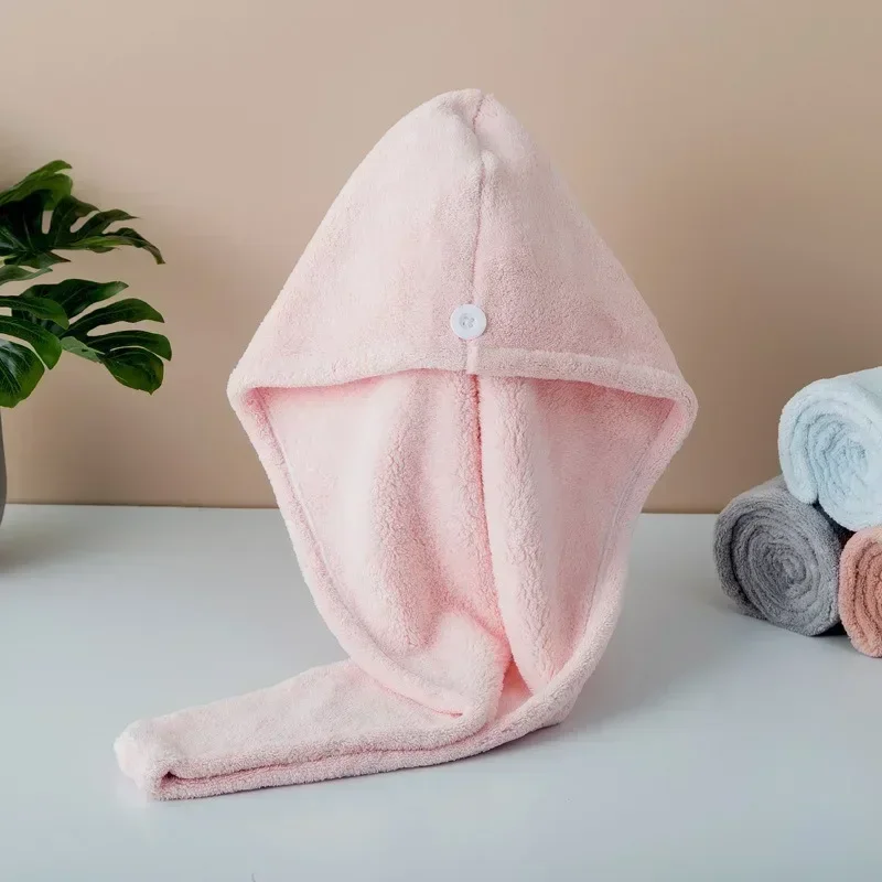 Drying Hair Towel Dry Hair Cap Microfiber Hair Drying Wrap Strong Water Absorbent Triangle Shower Hat Wiping Hair Towel Tool
