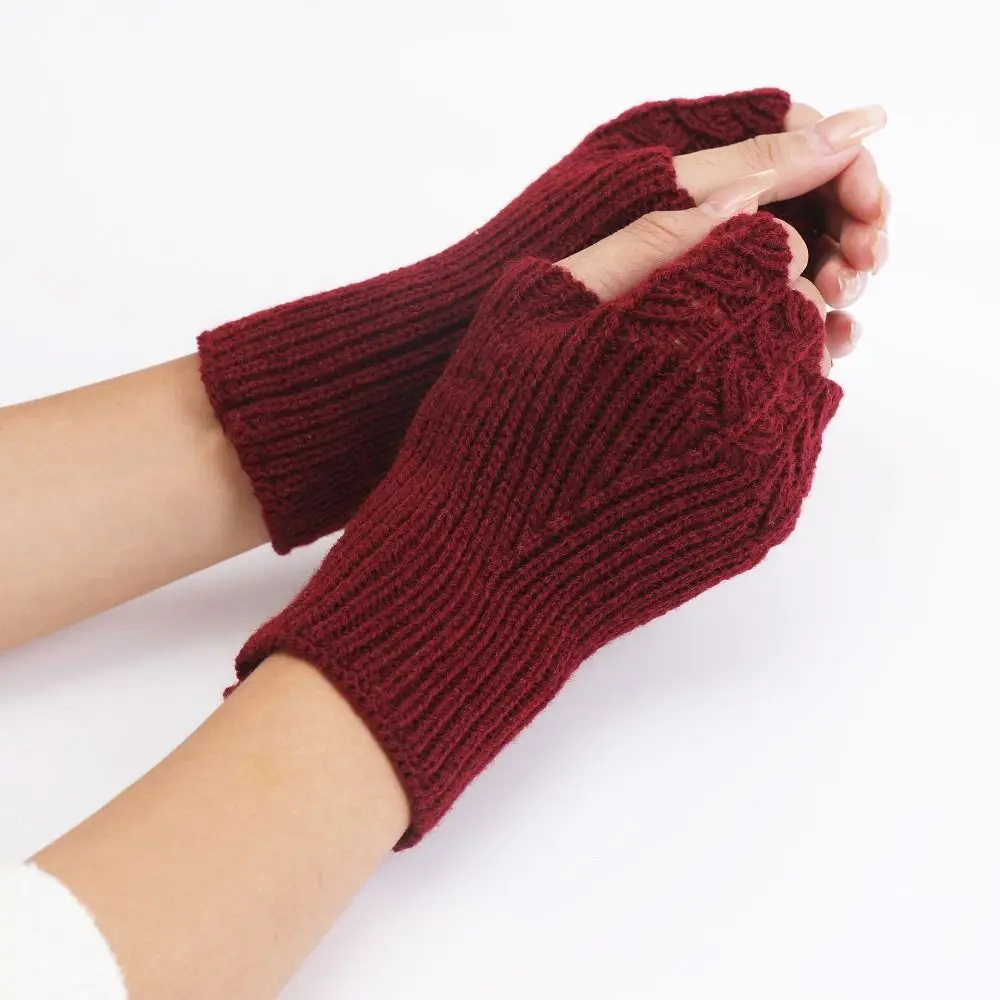 Soft Vintage Knitted Gloves Half Finger Hollow Out Fingerless Gloves Windproof Korean Style Crochet Flower Mittens Girls