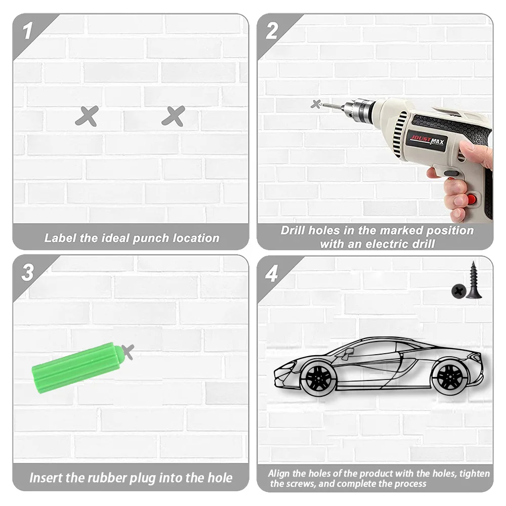 Supercars-placa artística de pared colgante de Metal, silueta de letra negra, decoración de cafetería, cocina, comedor, Bar, Pub, Club, cartel