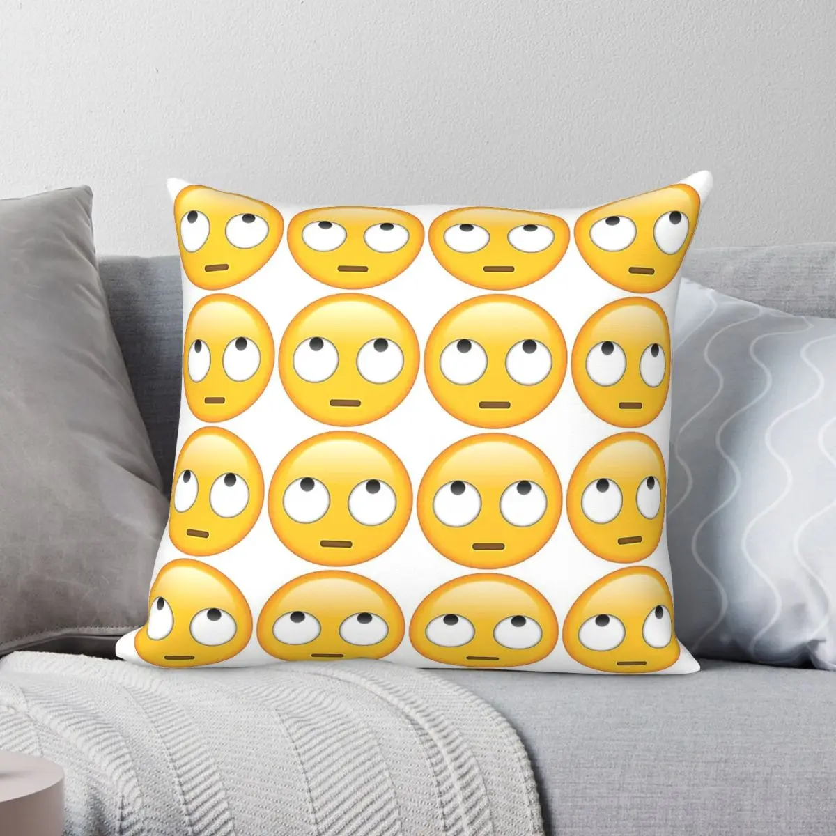 Eye Roll Pillowcase Polyester Linen Velvet Pattern Zip Decor Throw Pillow Case Car Cushion Cover 45x45