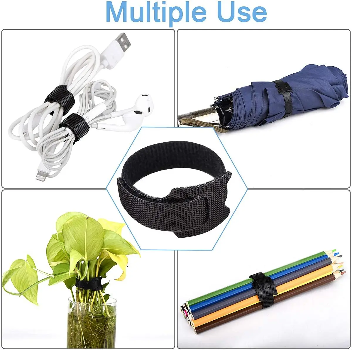 Reusable Velcro ties, adjustable ropes, wire and cable organizer, wire organizer, winding and hook and loop cable management image 4