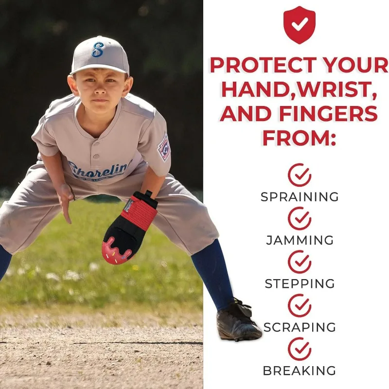 Baseball Sliding Mitt Adjustable Wrist Compression Strap Universal Left or Right Hand Baseball Sliding Glove for Youth 1pcs