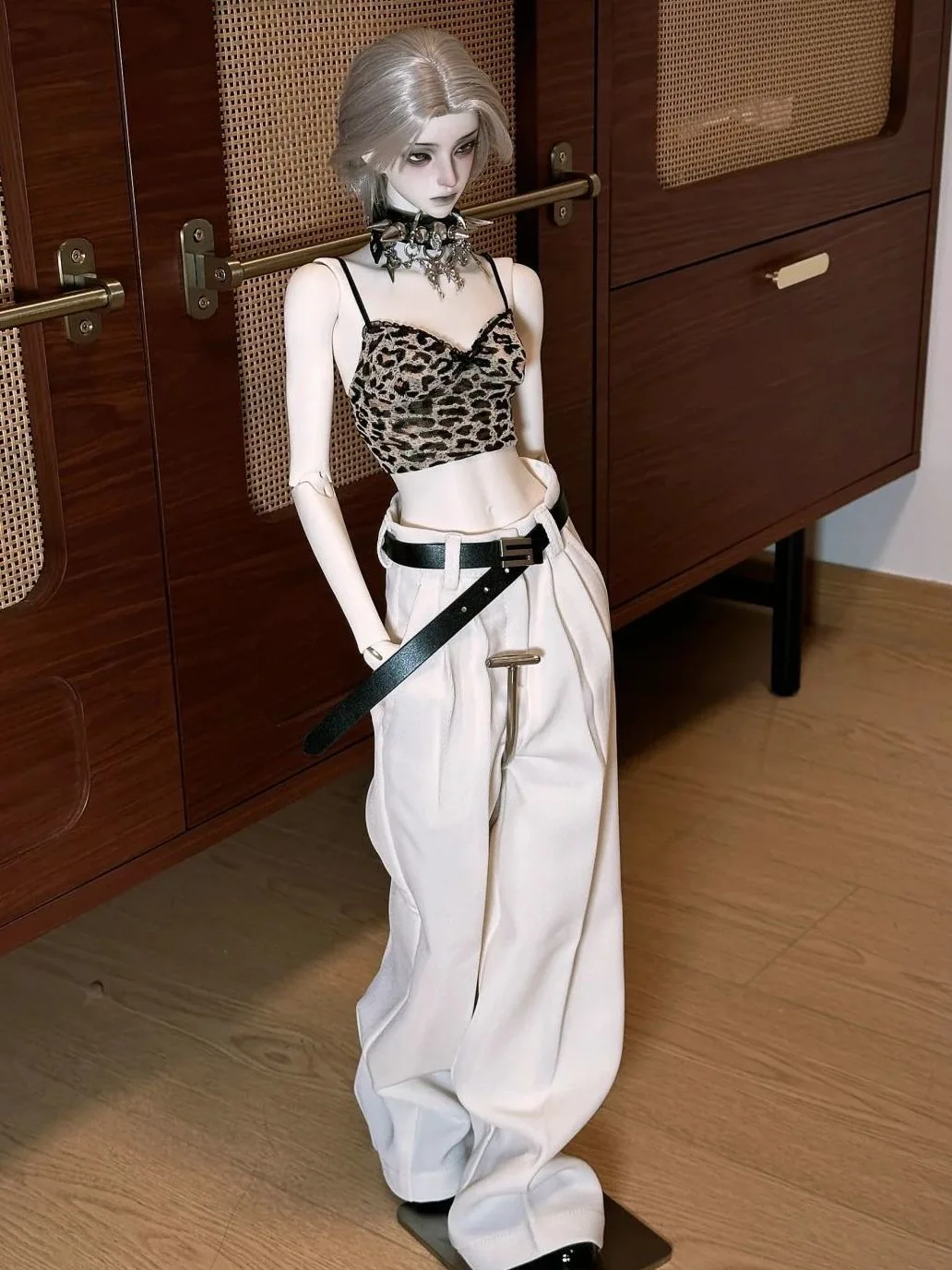 

Одежда для кукол BJD, подходящая для размеров 1/3 1/4, комплект одежды с милым леопардовым принтом, аксессуары для кукол (2 точки)