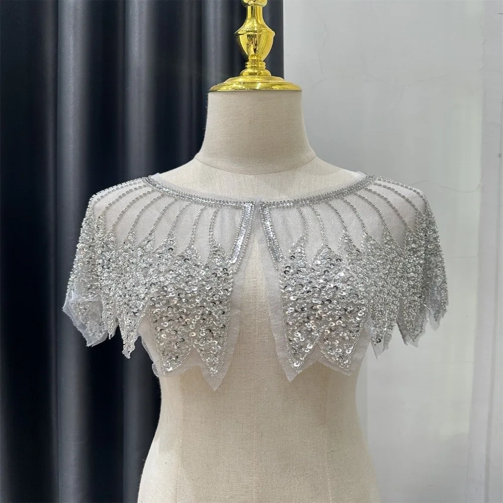 

Elegant Sequin Embellished Flapper Shawl Beaded 1920s Sequin Shoulder Shawl Evening Wrap