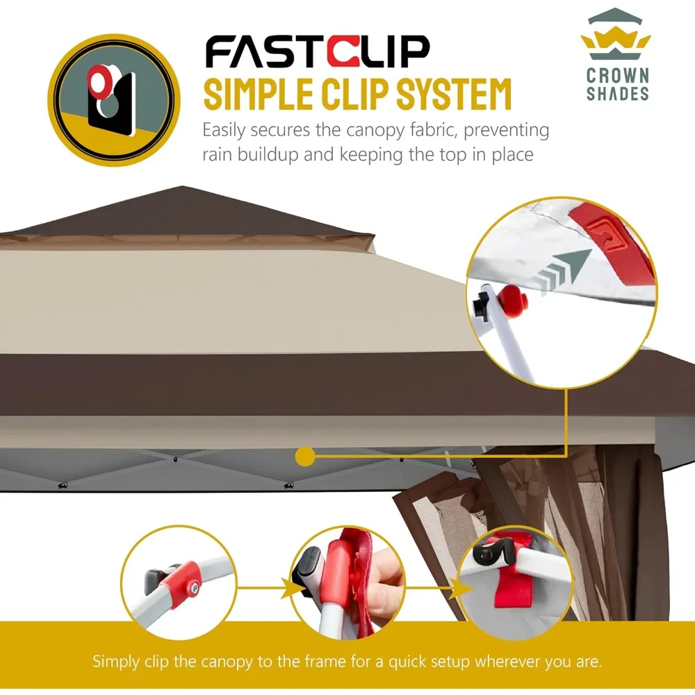 Gazebo pop-up 13x13, tenda a baldacchino, gazebo in liquidazione - Gazebo da esterno per mobili da giardino e da giardino - Tenda pop-up per carpa con