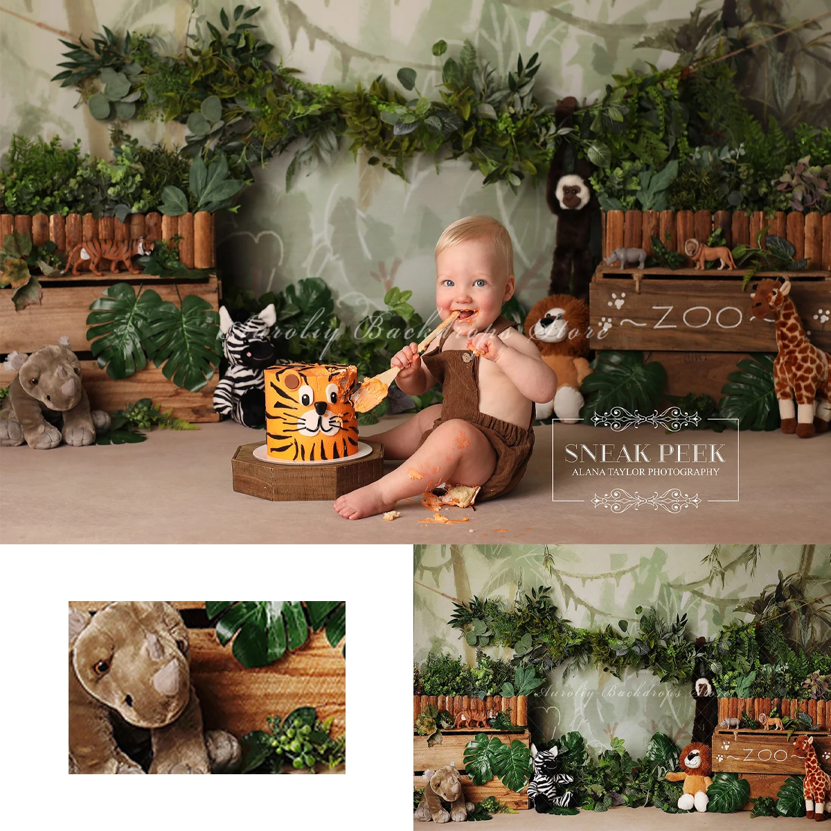 

Wildlife Park Background Cake Smash Kids Adult Photography Props Child Baby Garden Zoo Jungle Animals Decors Photo Backdrops