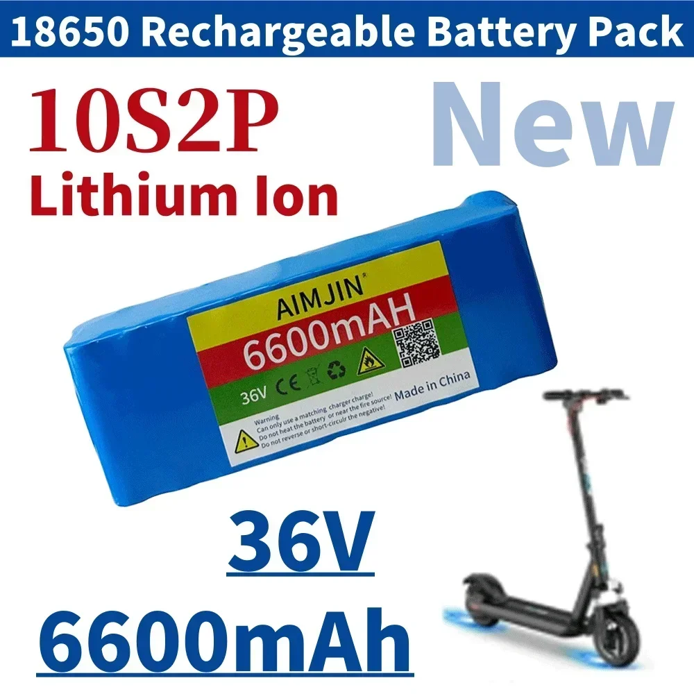 

36V 6.6Ah 10S2P 18650 Rechargeable Battery Pack 6600mAh,Modified Bicycles,42V Mot