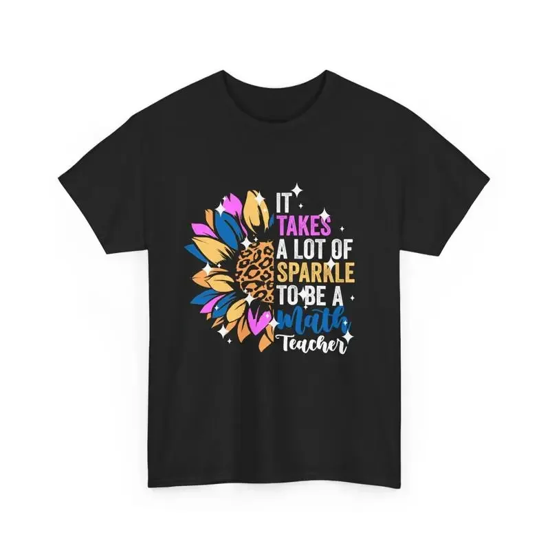 Leopard It Takes A Lot Of Sparkle To Be Math Teacher T Shirt