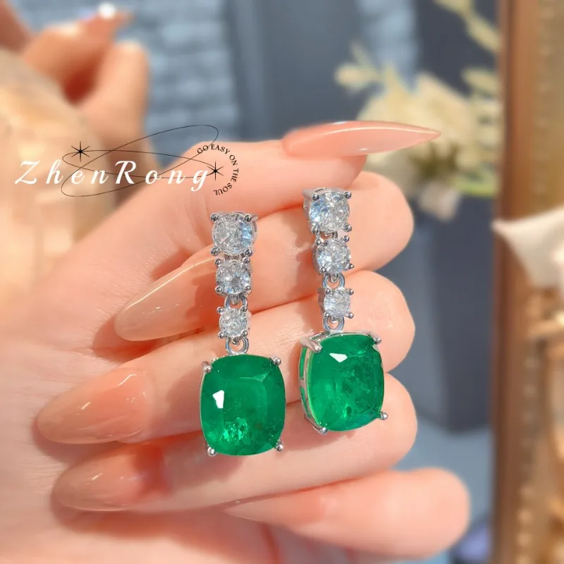 Brillian Fashionable Retro Artificial Emerald Zircon Accessories for Women Earring Jewelry for Women