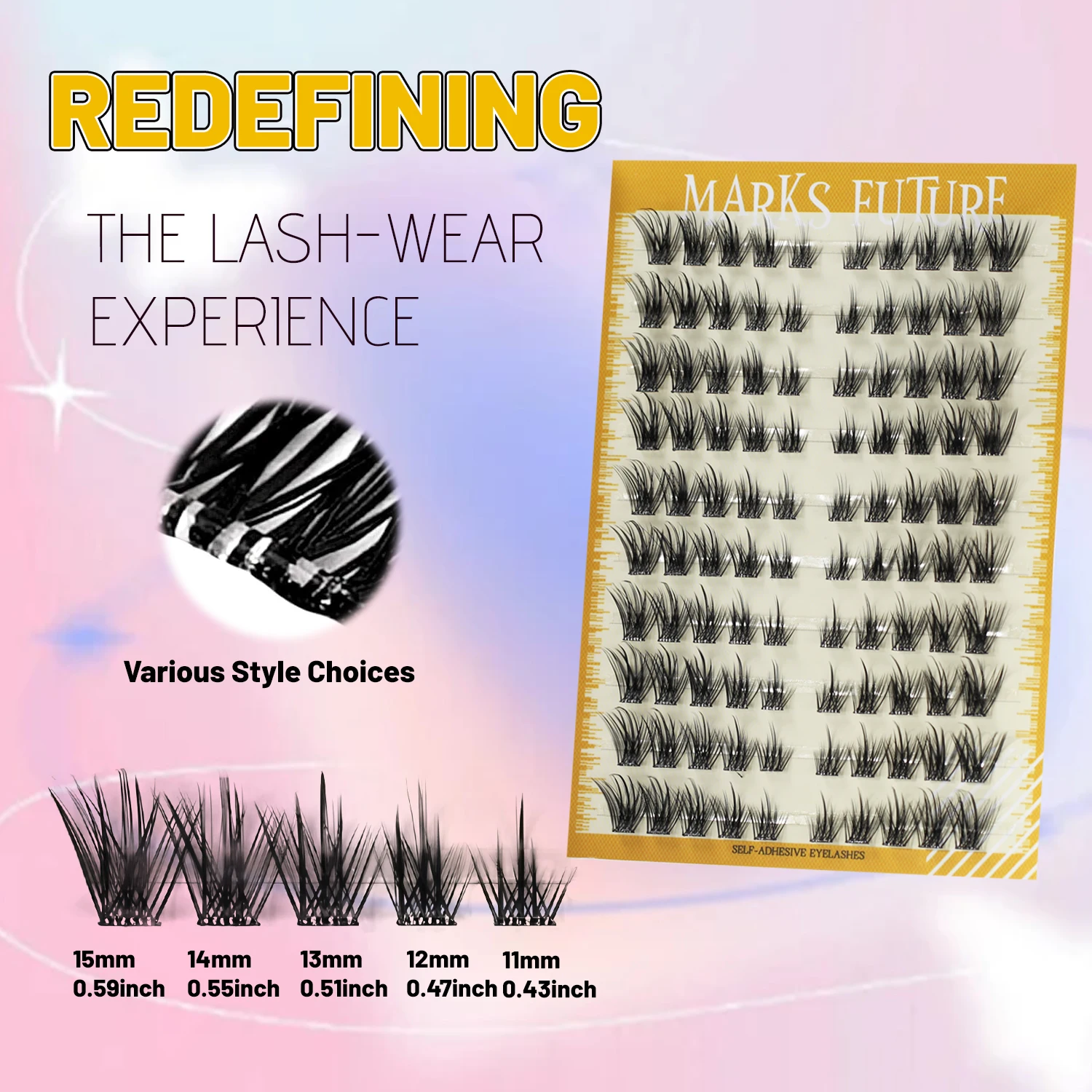 Ciglia finte autoadesive 80 pezzi, aspetto naturale, 11-15 mm, occhio di gatto occhio di volpe, riutilizzabili, ultrasottili e leggere, arricciatura a D, adatte per principianti