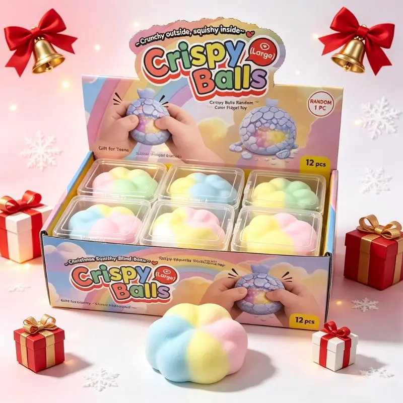 Heißer knuspriger Quetschball, Regenbogen-Bonbon, handgefertigter Ball, Fidget-Spielzeug, Stressabbau, Quetsch-Donut, langsam zurückfedernd, für Erwachsene, Blindbox-Geschenke – Detail 3