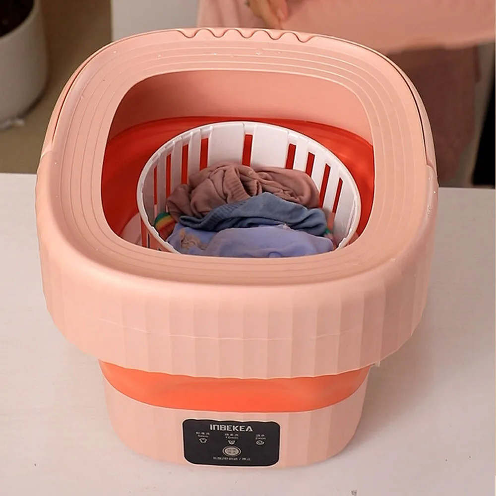 Mini Machine à Laver avec vaccage Pliable, pour Vêtements, Chaussettes, Sous-Vêtements