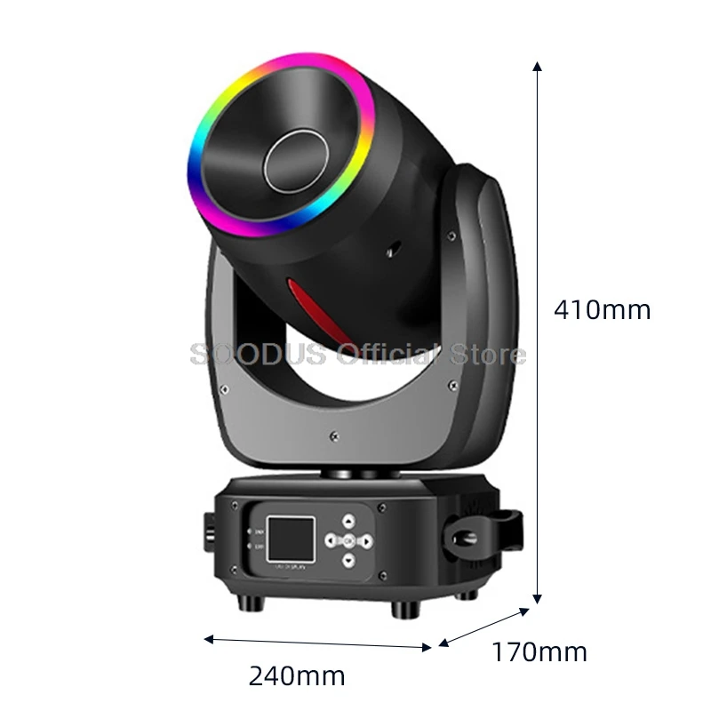 

180W LED Beam Pattern Light DMX512 Moving Head Stage Lights Rotating Gobos Effect Spotlights for DJ Disco Wedding Show Concert