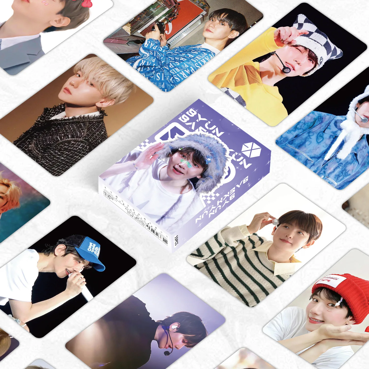 55Pcs/Set Kpop EXO New Album Valentine\'s Day at School Lomo Cards Photocard Poster HD Baekhyun SeHun KAI Card Collection Gift