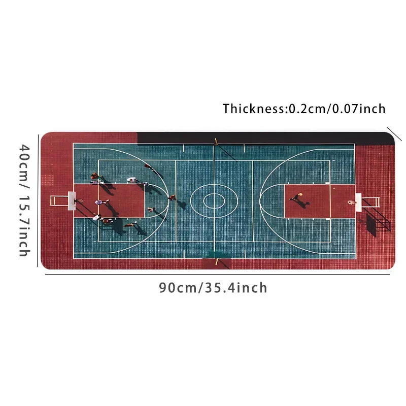ملحقات مكتبية لملعب كرة السلة، لوحة مكتب كبيرة جدًا للألعاب للمكتب، قاعدة مطاطية غير قابلة للانزلاق، لوحة ماوس للكمبيوتر مخيطة