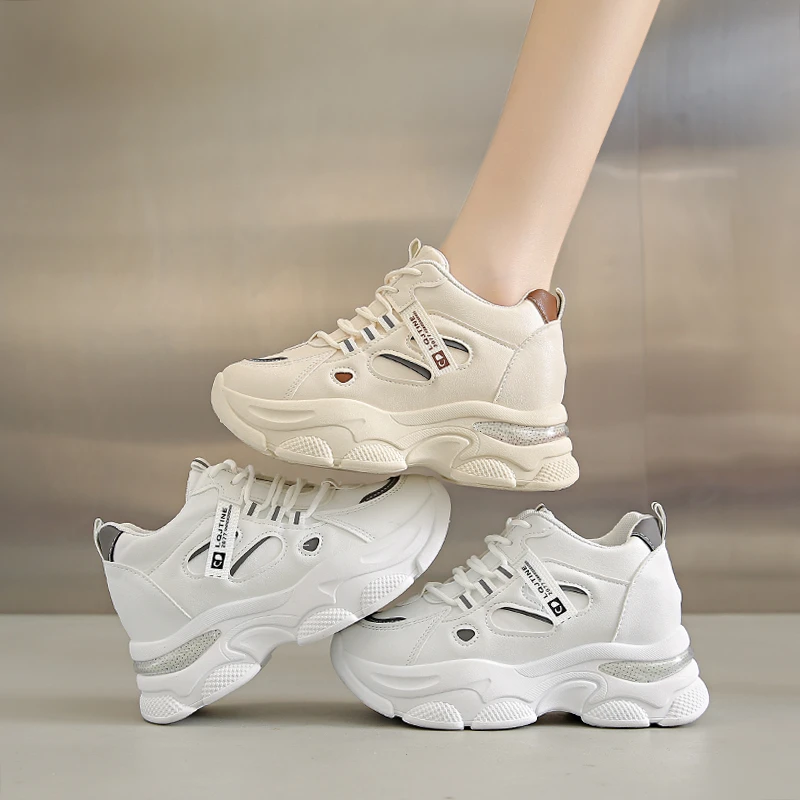 

Fashionable Heightening 8CM Dad Shoes for Women Lightweight Casual Sports Shoes Spring New Thick-soled Women's Shoes