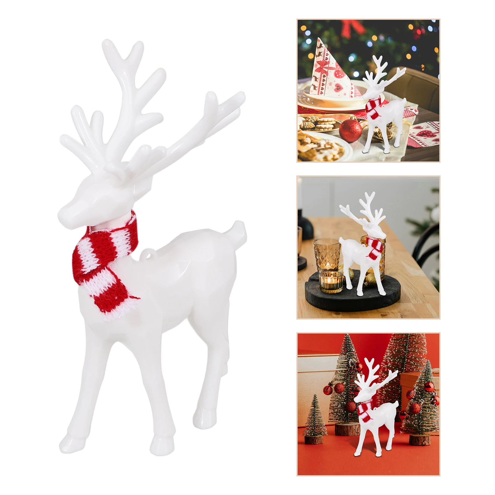 

2 PCS Elk Pendant Deer Fawn Figurine Christmas Animal Acrylic Large Figurines Home Decor