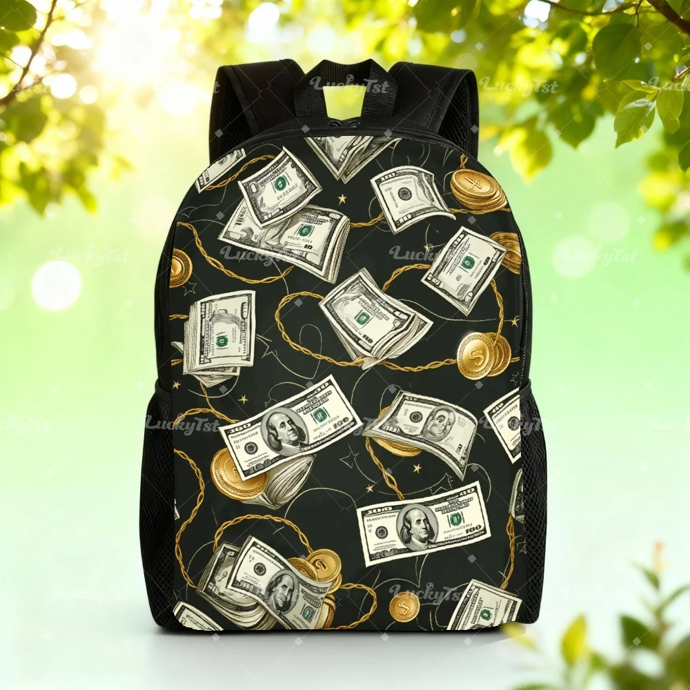 

Money Coin Pattern Shoulder Bag - Trendy Everyday Bag! Designed with dollar and gold coin prints, with wear-resistant fabric
