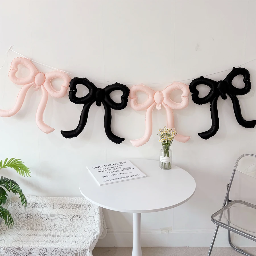 Juego de globos con lazo de amor de 22 pulgadas, decoración para fiesta temática, diseño de escena de fiesta de cumpleaños, decoración de tienda de postres y café, 4 Uds.