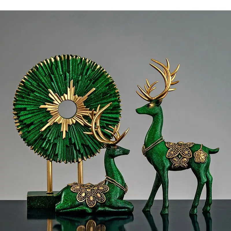 

Nordic Painted Deer Statue Animal Figurines Living Room Decoration Desk Decor Crafts Ornaments Resin Sculpture Modern Home