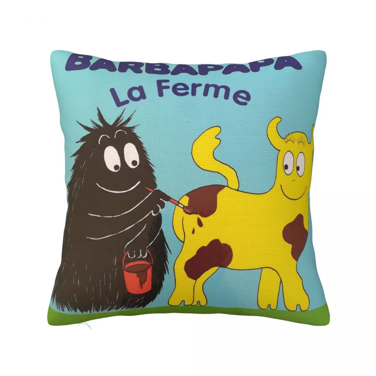 Barbabeau Square Pillow Cases Les Barbapapa Family Cushion Cover Awesome Decorative Pillowcase for Car 40x40cm