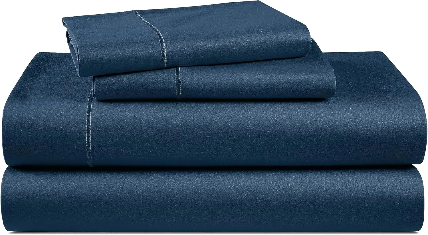 

100% Egyptian Cotton Queen Sheet Set, 4-Piece Ultra-Soft Breathable Winter Comfort with Deep Pocket - Estate Blue