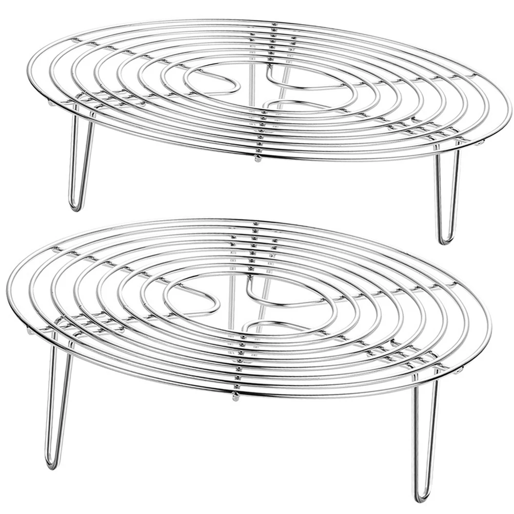 

2 Pcs Camping Accessories Kitchen Accessory Egg Rack Small Stainless Steel Steamer
