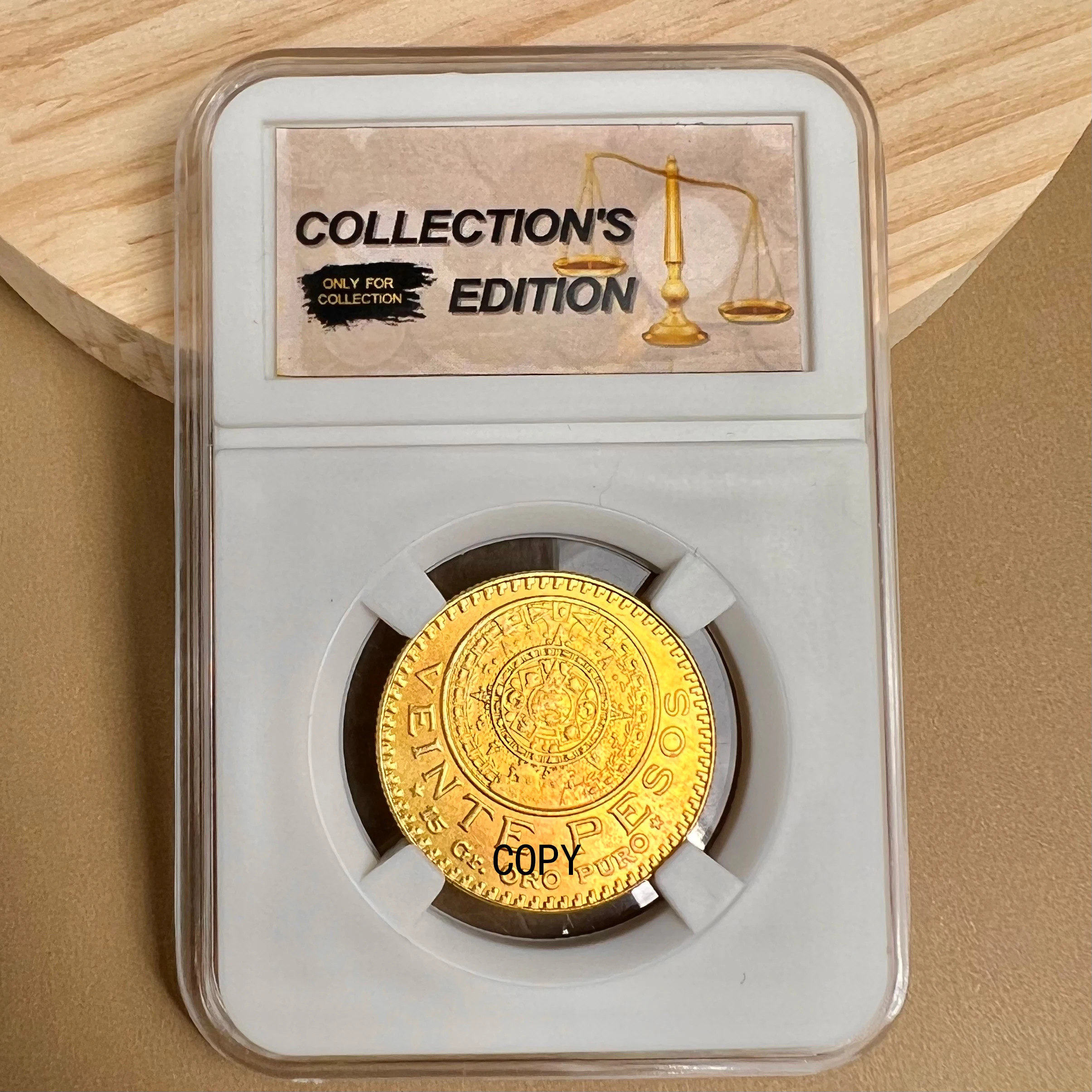 1959 Mexican Mayan Solar Calendar 20 Peso Golden Coin Handicraft Collection Home Decor Gifts From Customers And Friends