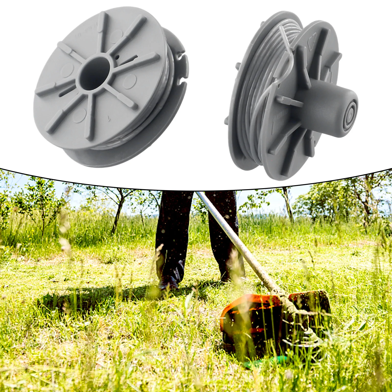 2Pcs Grass Trimmer Wire Spool For 05307-20/ 5307-20 Replacement SmallCut 300 SmallCut 350/23 EasyCut 400/25 1.65mm 6.1m