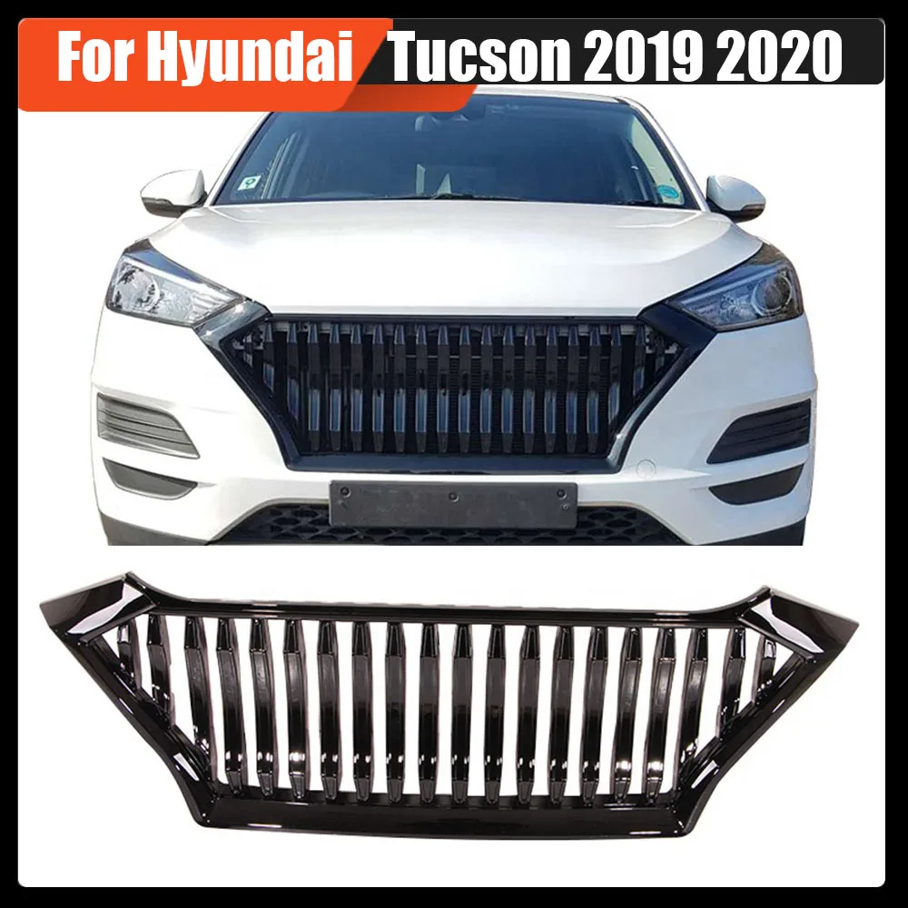 

Car Bumper Grill Front Racing Grille ABS Chrome Mesh Grill Gloss Black Silver Grille High Quality For Hyundai Tucson 2019 2020