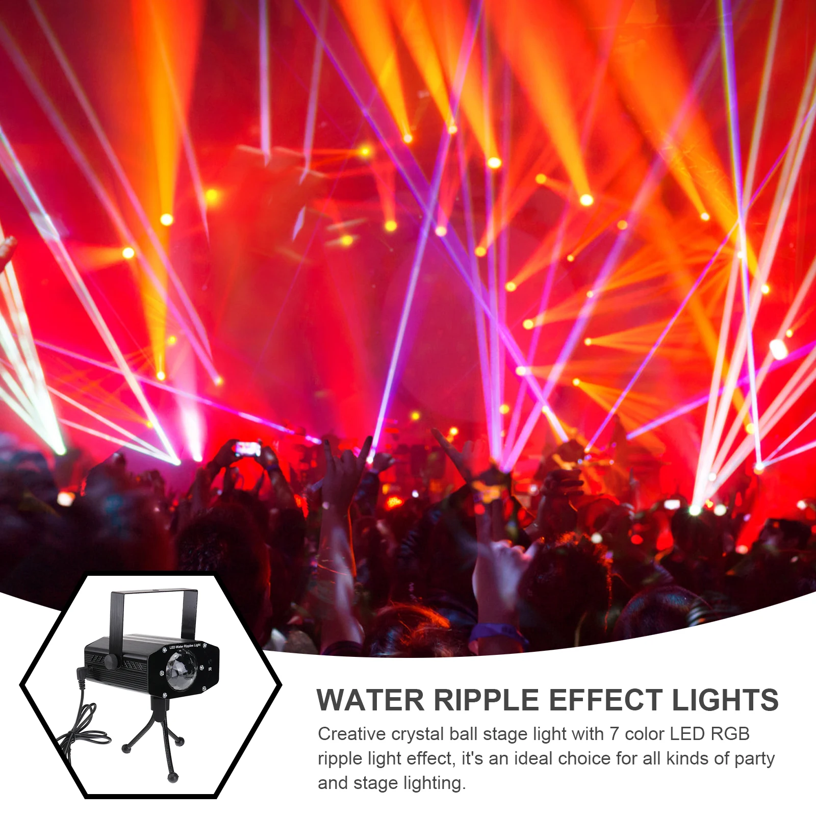 LED المياه 7 ألوان RGB كريستال الكرة المرحلة الإضاءة حزب التحكم عن بعد تأثيرات ديسكو بار