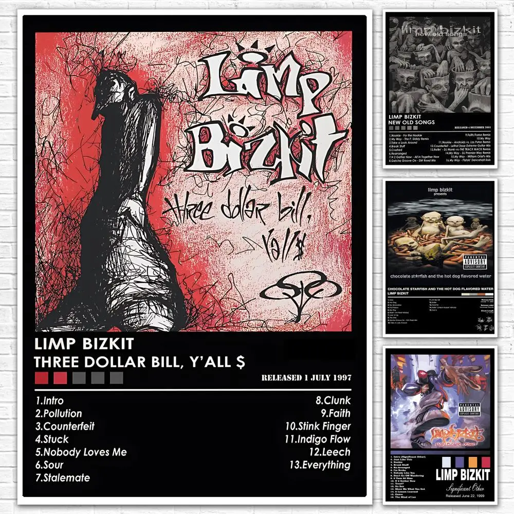 Nu Metal Band L-Limp Bizkit Poster All-match HD Waterproof Self-Adhesive Wall Art Sticker For Home Bedroom