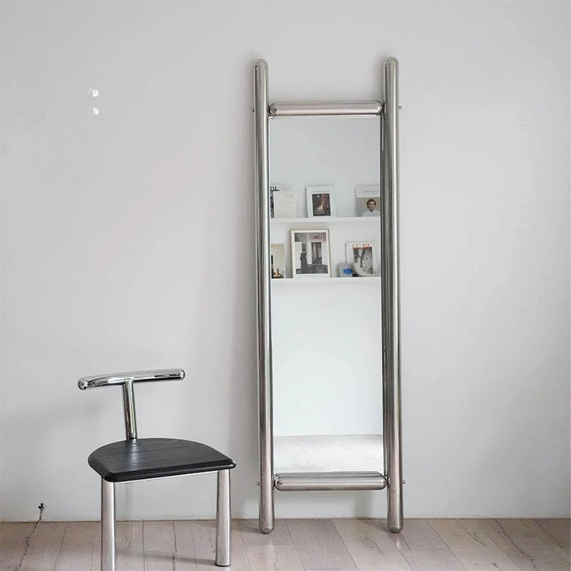 Floor-to-ceiling Mirror Full-body Fitting Mirror Vintage Nordic Home Stainless Steel -body
