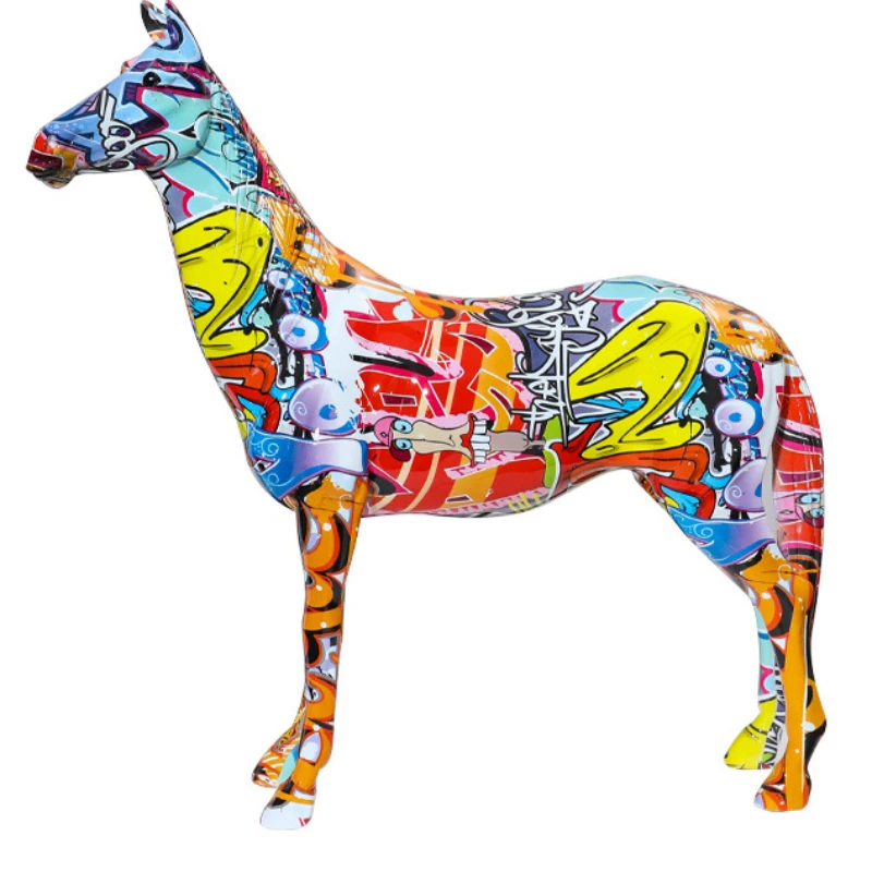 Furniture Table Decoration Resin Ornaments Horse Figurine Abstract Sculpture Resin Horse Statue