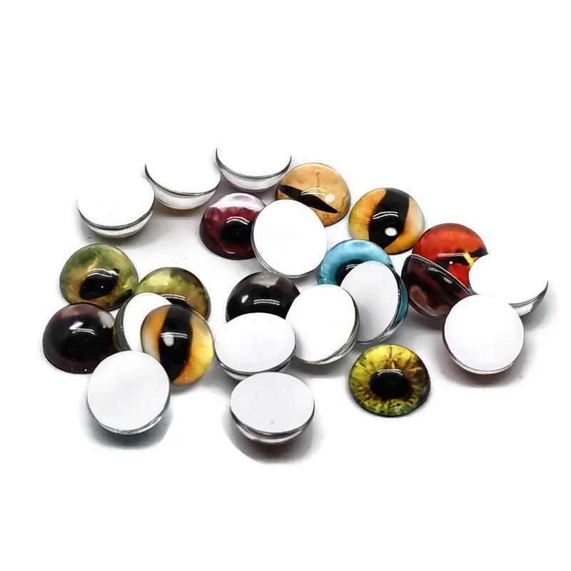 Cabochões de vidro artesanais para diy, 24pcs, 6mm, 8mm, 10mm, 12mm, olhos de gato, brinquedos, venda especial