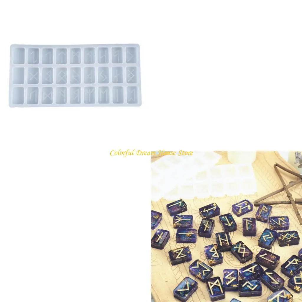 

DIY Runes Symbol Crystal Epoxy Resin Mold Circle Divination Board Silicone Mould