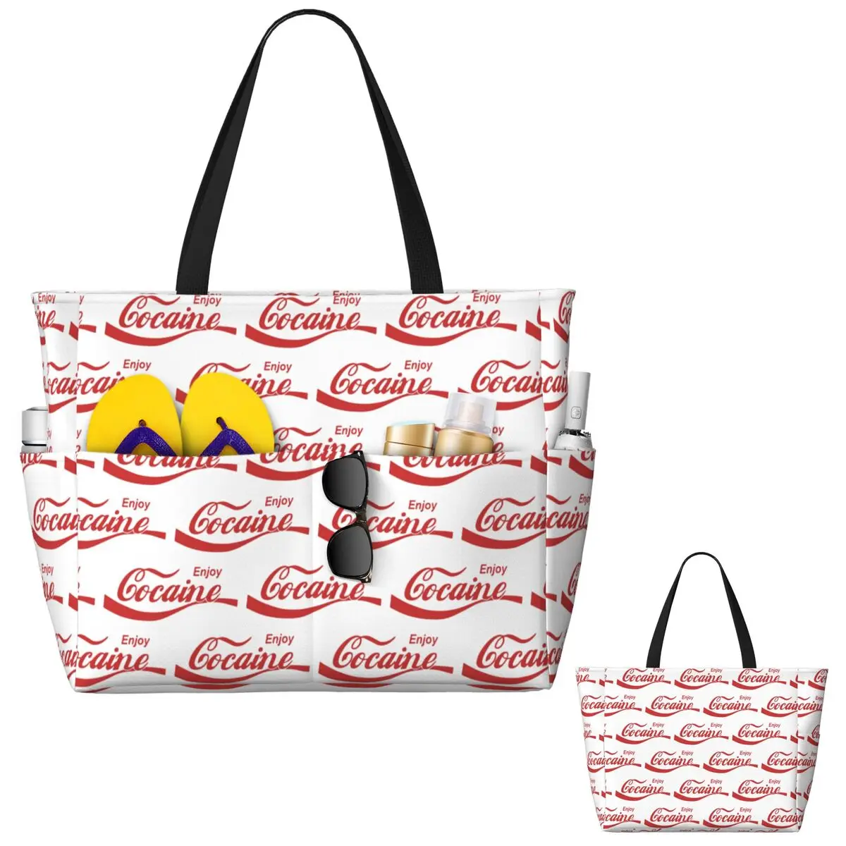 

Пляжная большая сумка Enjoy Cocaine, спортивная сумка для занятий йогой, большая сумка-тоут, женская дорожная сумка, сумка для фитнеса