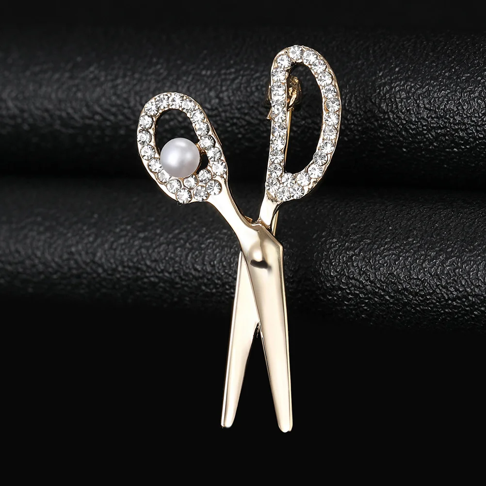 Scissors Brooch Women Brooches and Pin for Lapel Suits Rhinestone Backpack Corsage