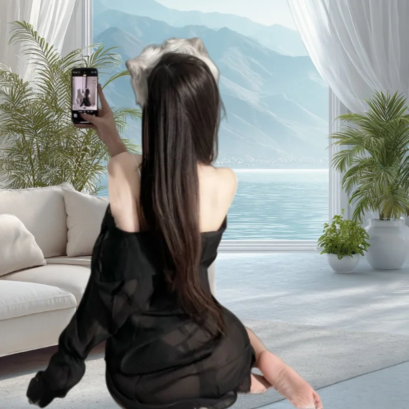 Dames sexy nachtjapon flirten hete lingerie set rollenspel en verleiding één maat verjaardagscadeau