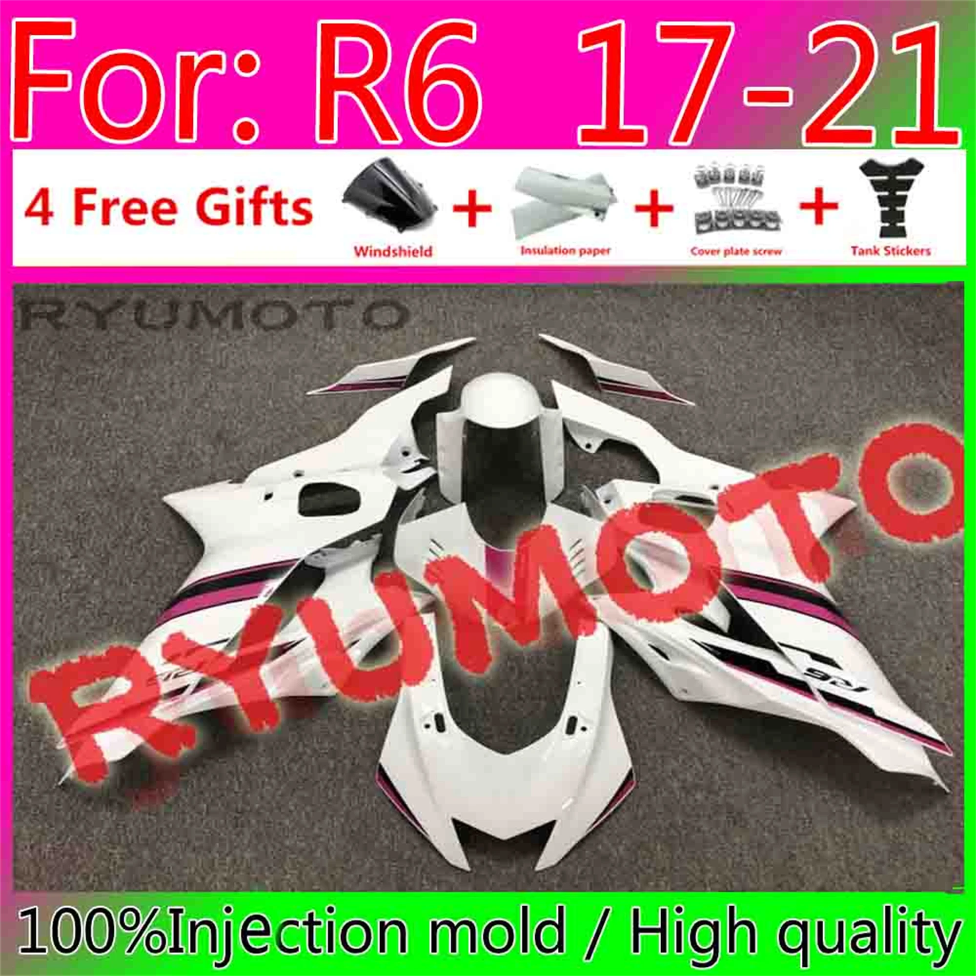 New ABS Motorcycle Whole Fairings Kit For Yamaha YZF-R6 2017 2018 2019 2020 R6 17 18 19 20 21 Fairing