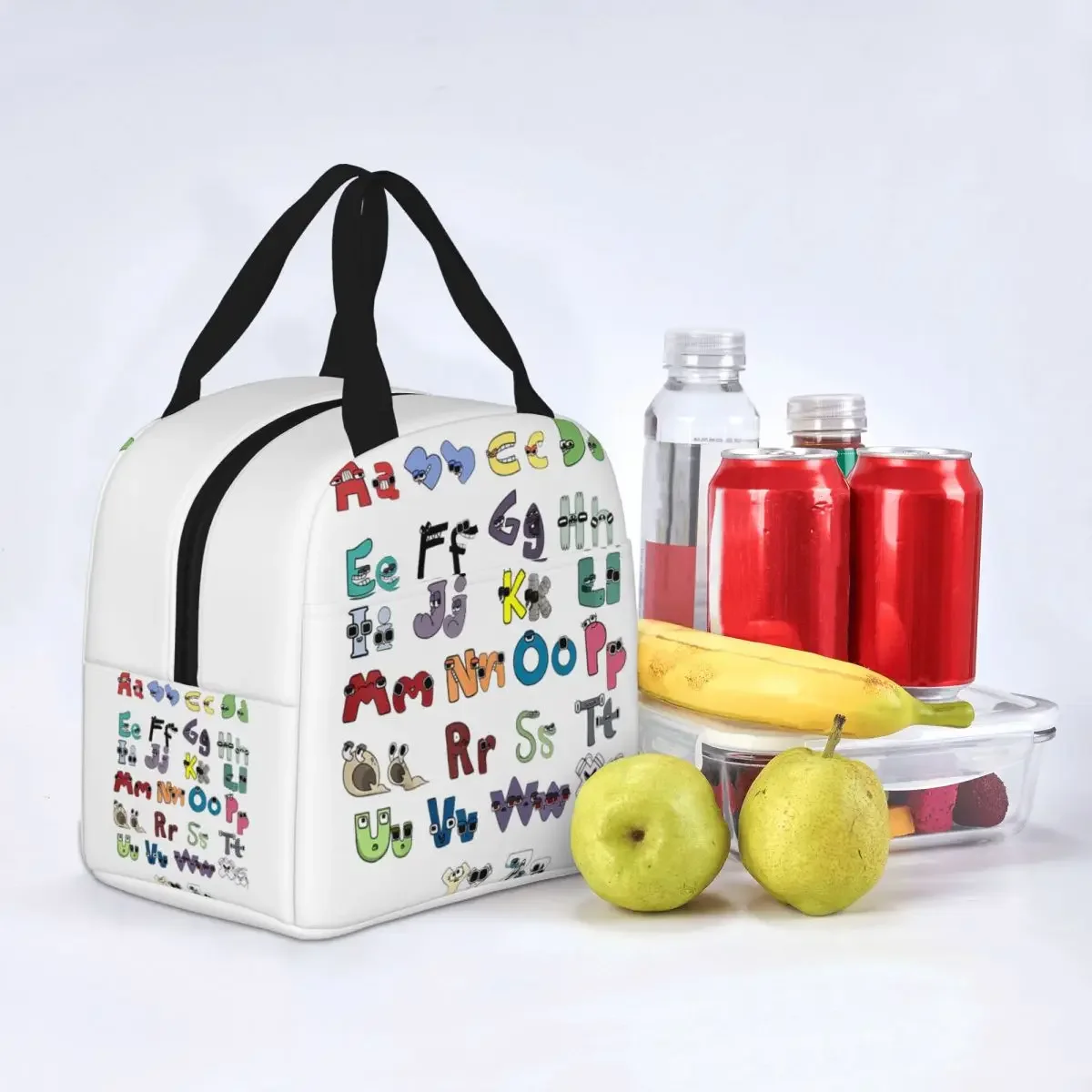 Villain Letter Abc Insulated Lunch Bag Matching Evil Alphabet Lore Lunch Container Cooler Bag Tote Lunch Box Travel Food Bag