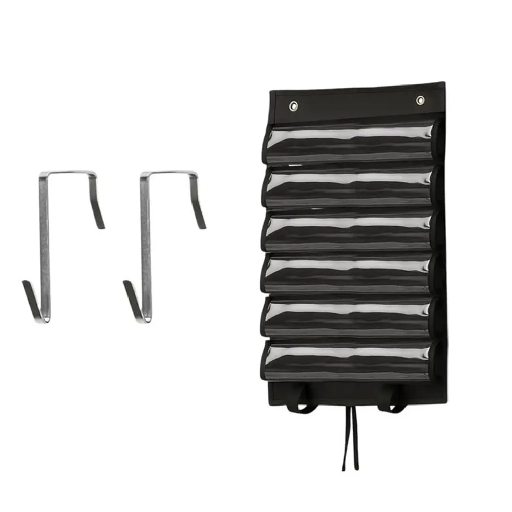 With 2 Hooks Playmat Tube Transparent Plastic Slots Game Mat Storage Wall Mount Space-Saving Playmat Storage Bag Wall Organizer