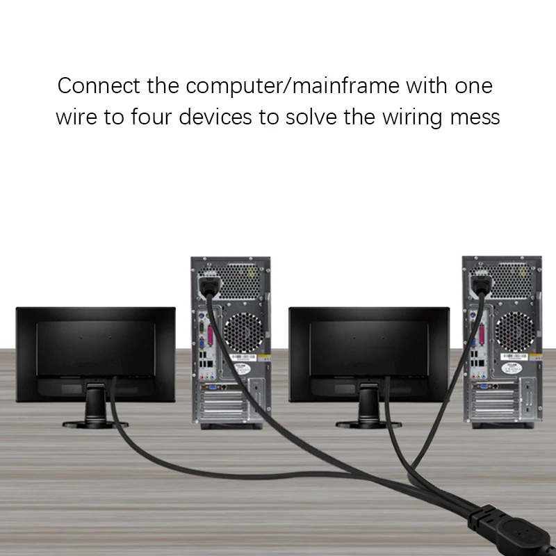 Power Extension Cord, One-Point Four-Pin Bifurcated Cord C14 To 4XC13 Power Cord For Ups Host, Pdu Power Strip