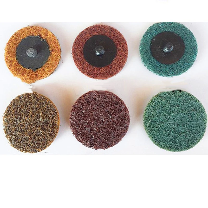 5 Pieces 1/2/3 Inch Torque Nylon Sand Disc Turn Button Rotating Non-Woven Turn Lock Grinding Polishing Disc