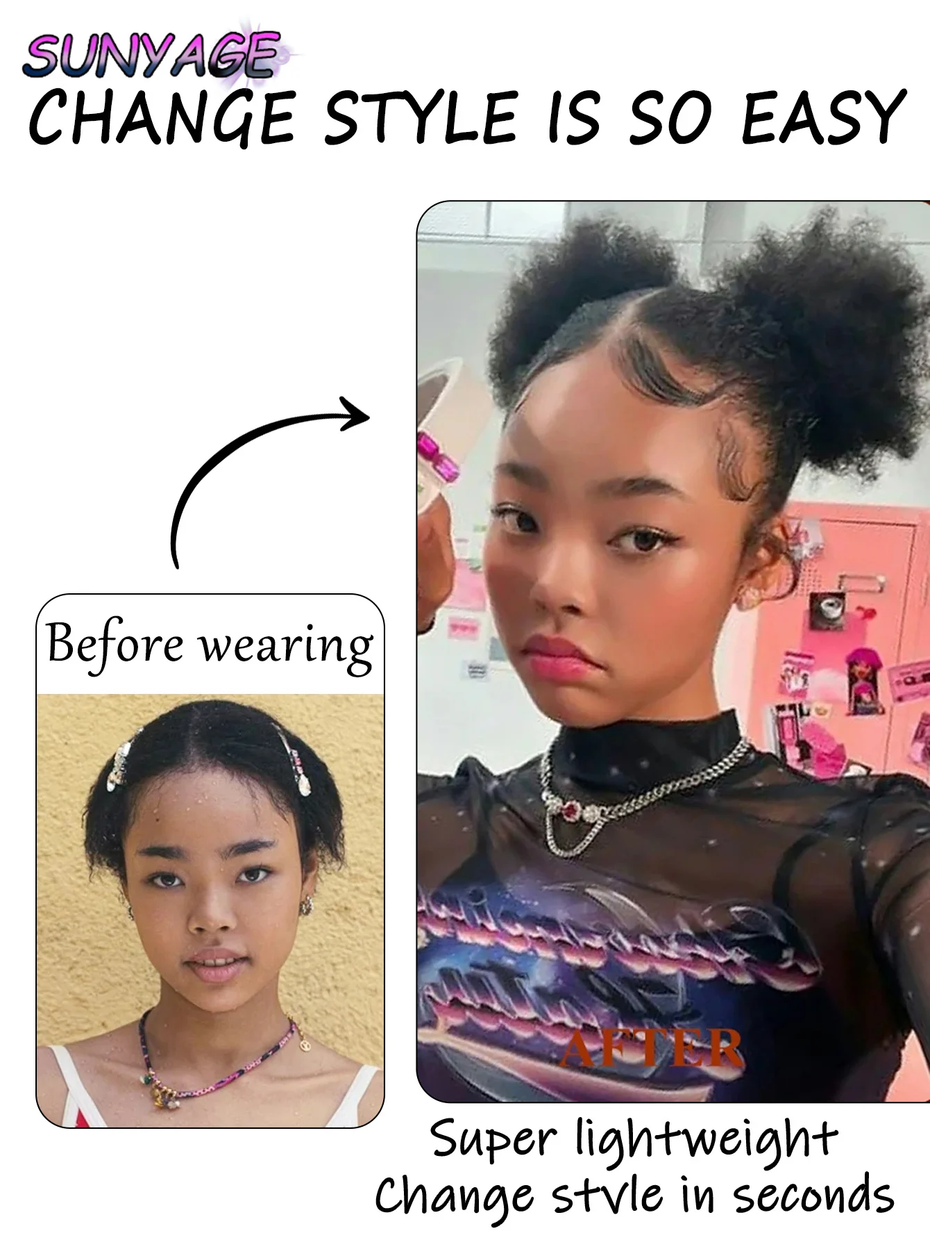 الاصطناعية كبيرة الأفرو نفخة كبيرة انتزاع كليب ذيل حصان غريب مجعد كعكة براعم الشعر قطعة كليب في ملحقات أوبدو للنساء السود